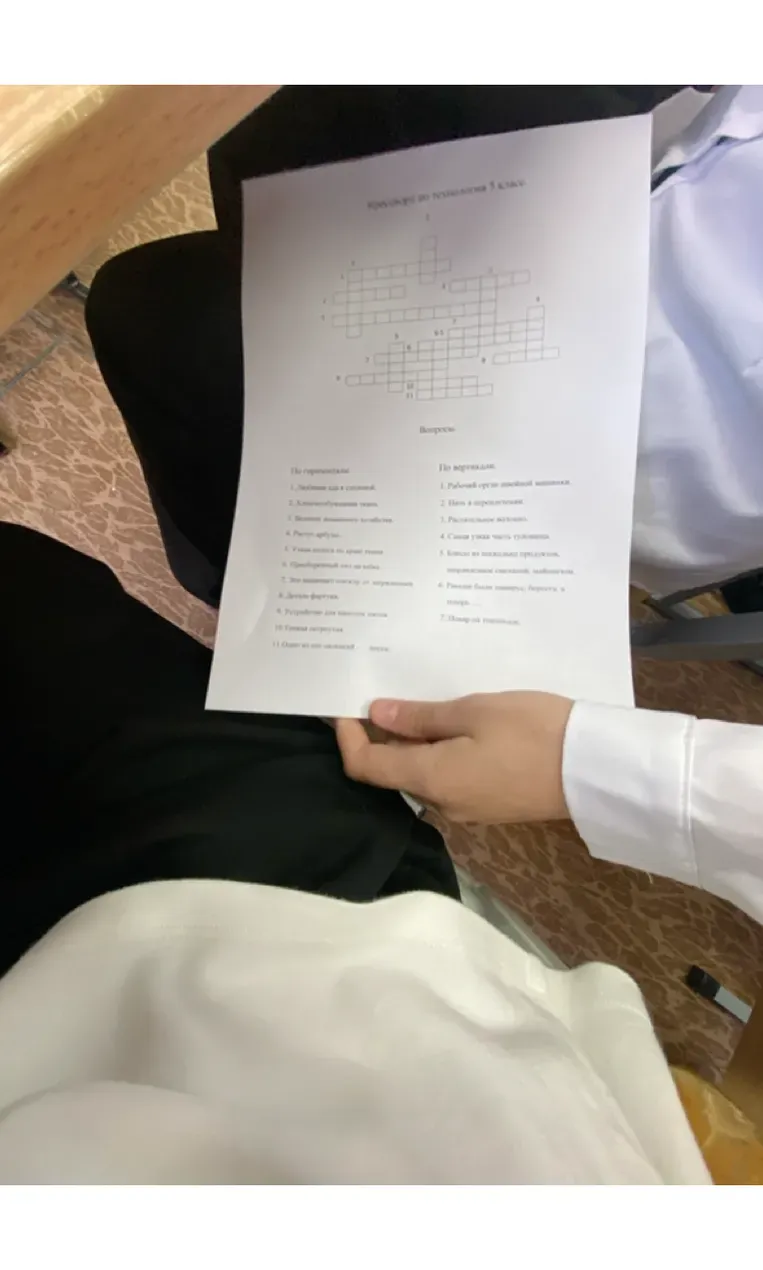 Разгадайте кроссворд по технологии 5 класс.