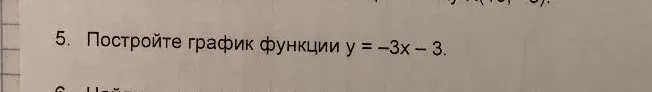 Постройте график функции y = -3x - 3.