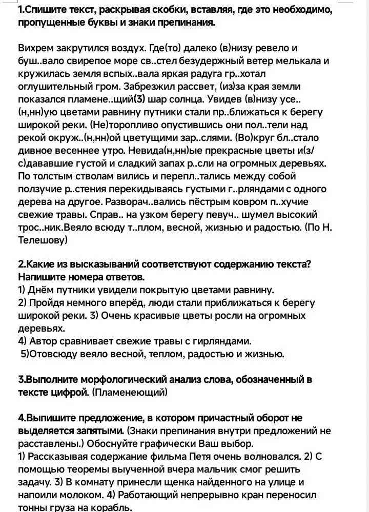 Спишите текст, раскрывая скобки, вставляя, где это необходимо, пропущенные буквы и знаки препинания.