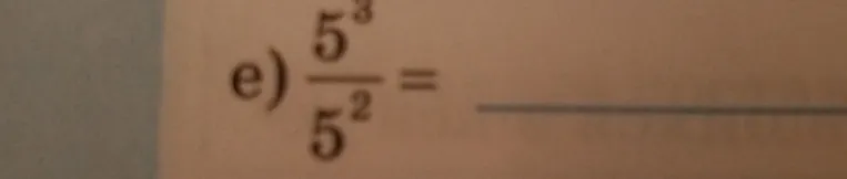 Решите выражение $\frac{5^3}{5^2}$