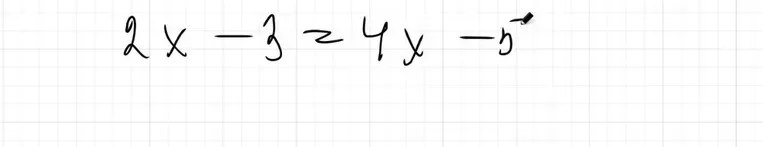 Решите уравнение $2x - 3 = 4x - 5$