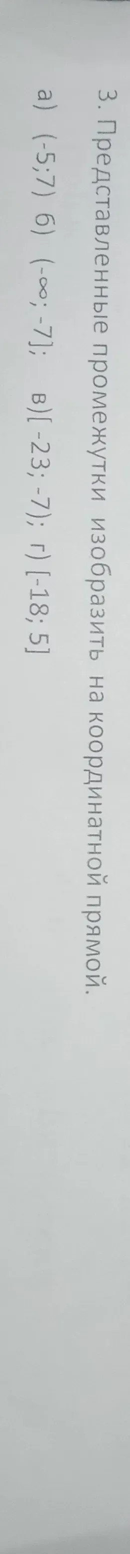 Представить промежутки на координатной прямой