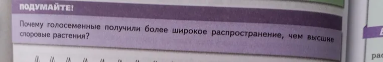 Почему голосеменные получили более широкое распространение, чем высшие споровые растения?