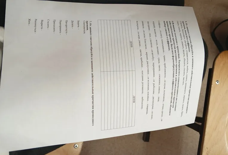 От данных глаголов образуйте и запишите действительные причастия прошедшего времени.