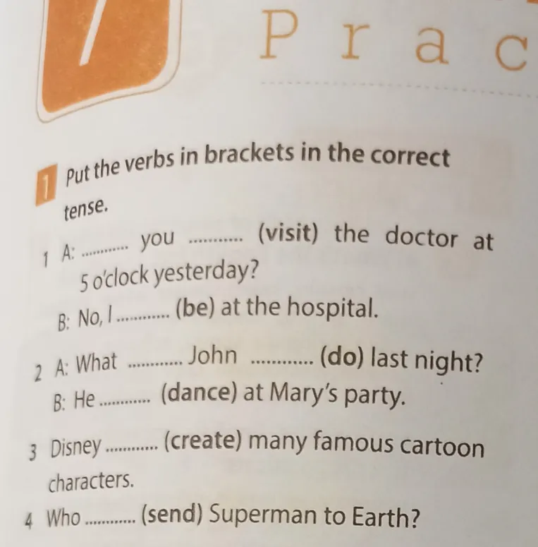 Put the verbs in brackets in the correct tense.
