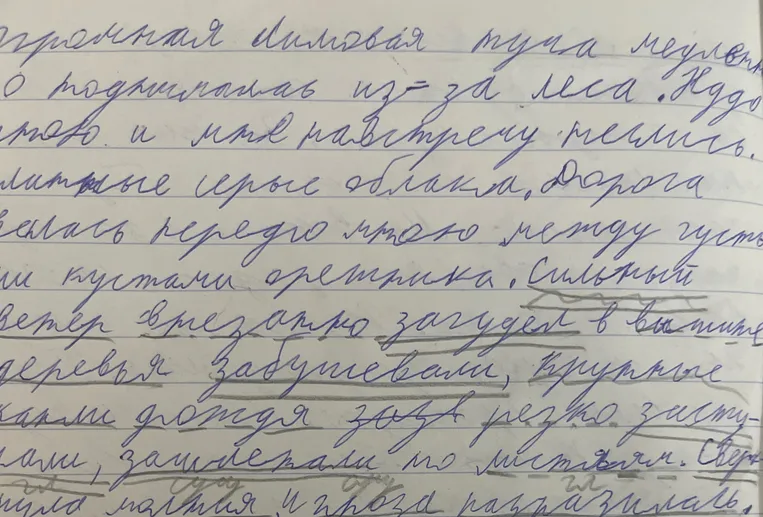 Сделай синтаксический разбор предложения "Огромная лиловая туча медленно поднималась из-за леса."