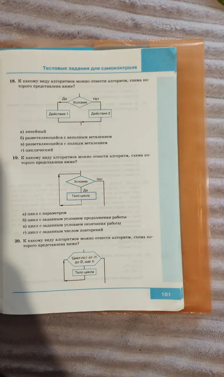 К какому виду алгоритмов можно отнести алгоритм, схема которого представлена ниже?