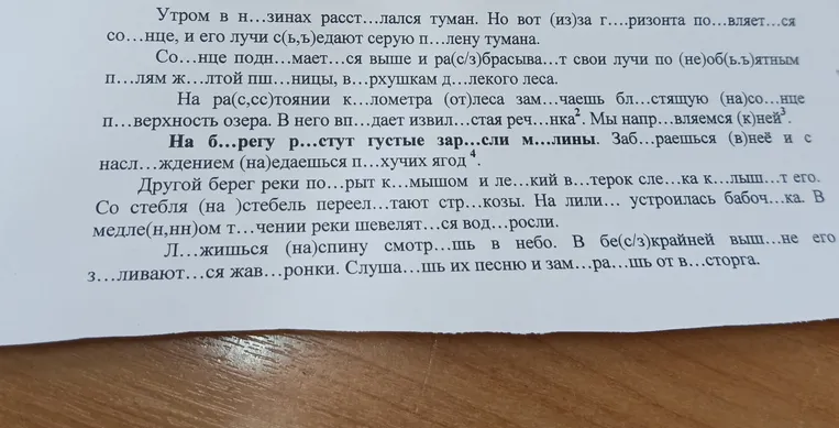 Восстановите текст, вставляя пропущенные буквы.
