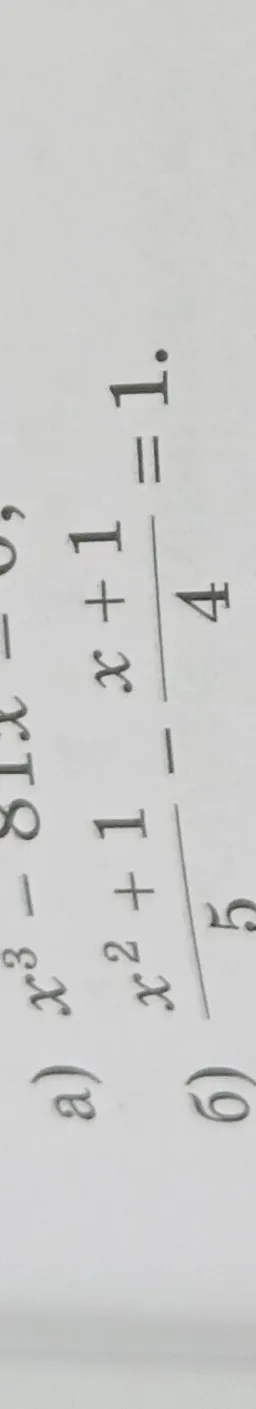 Решите уравнение $\frac{x^2+1}{5} - \frac{x+1}{4} = 1$