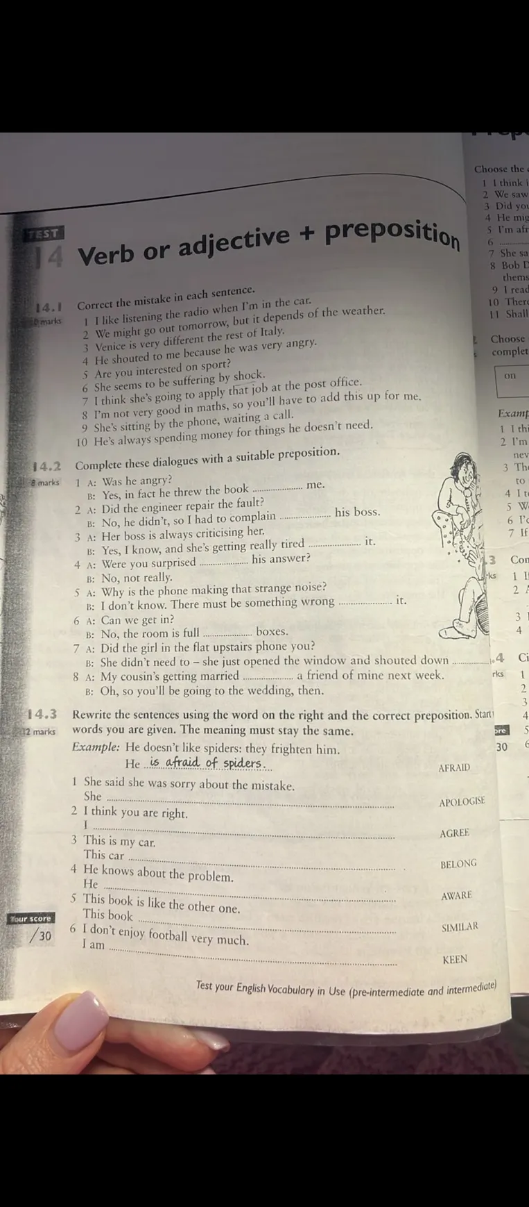 Correct the mistake in each sentence.