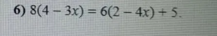 Решите уравнение 8(4 - 3x) = 6(2 - 4x) + 5.
