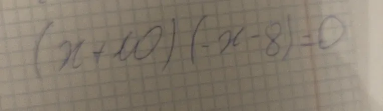 Решите уравнение (x+10)(-x-8)=0