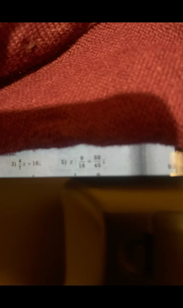Решите уравнение 4/7x = 16