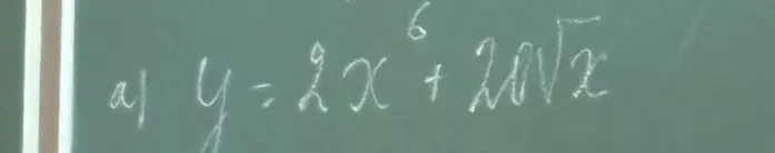 Найти производную функции $y = 2x^6 + 2\sqrt{x}$