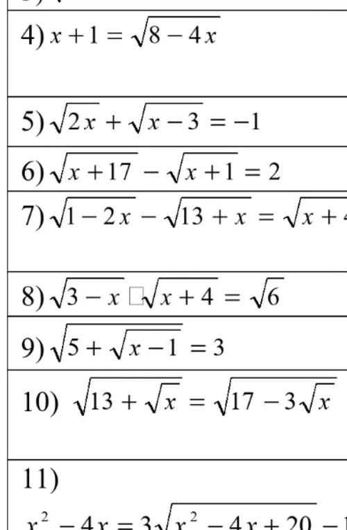 Решите уравнение $x + 1 = \sqrt{8 - 4x}$