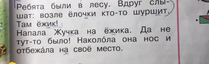 Фонетический разбор слова «ёжик»