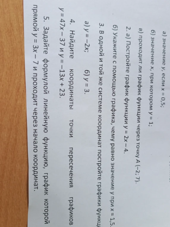 1. Найдите значение y, если x = 0,5