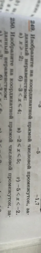 Изобразите на координатной прямой промежуток, заданный неравенством: а) x > -2