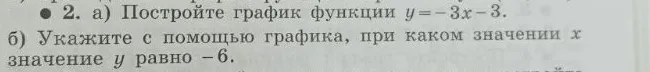 Постройте график функции $y = -3x - 3$.