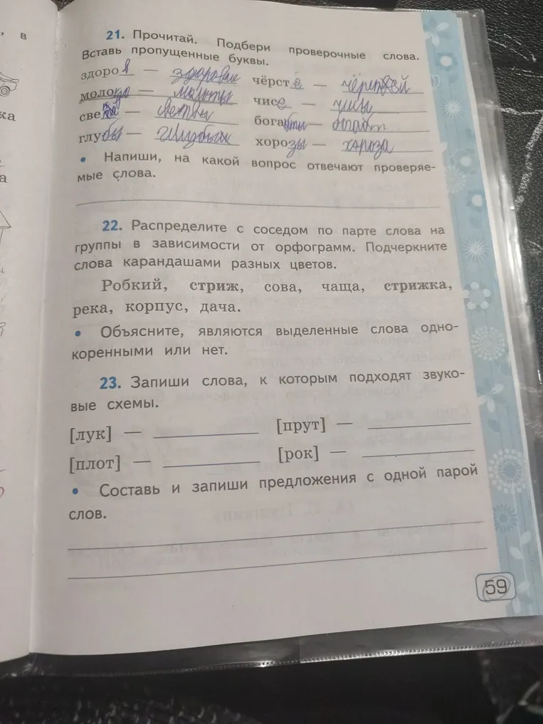 Прочитайте. Вставьте пропущенные буквы. Подберите проверочные слова.