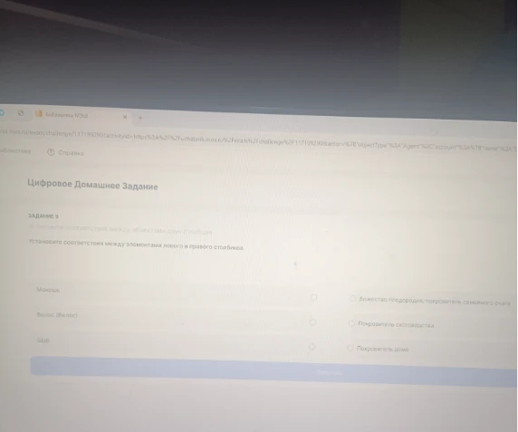 Установите соответствия между элементами левого и правого столбика