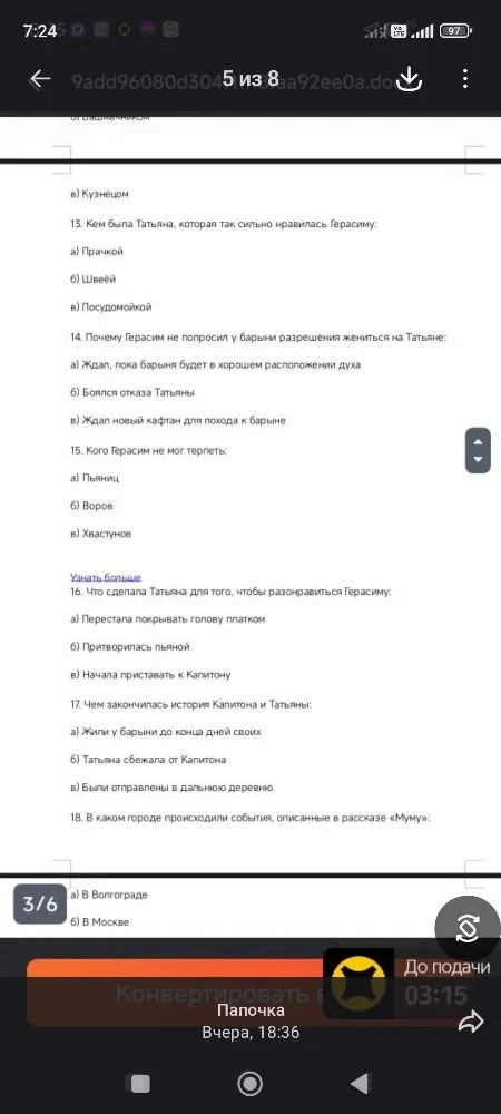 Кем была Татьяна, которая так сильно нравилась Герасиму?