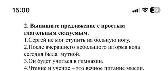 Выпишите предложение с простым глагольным сказуемым.