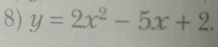 Построить график функции y = 2x^2 - 5x + 2