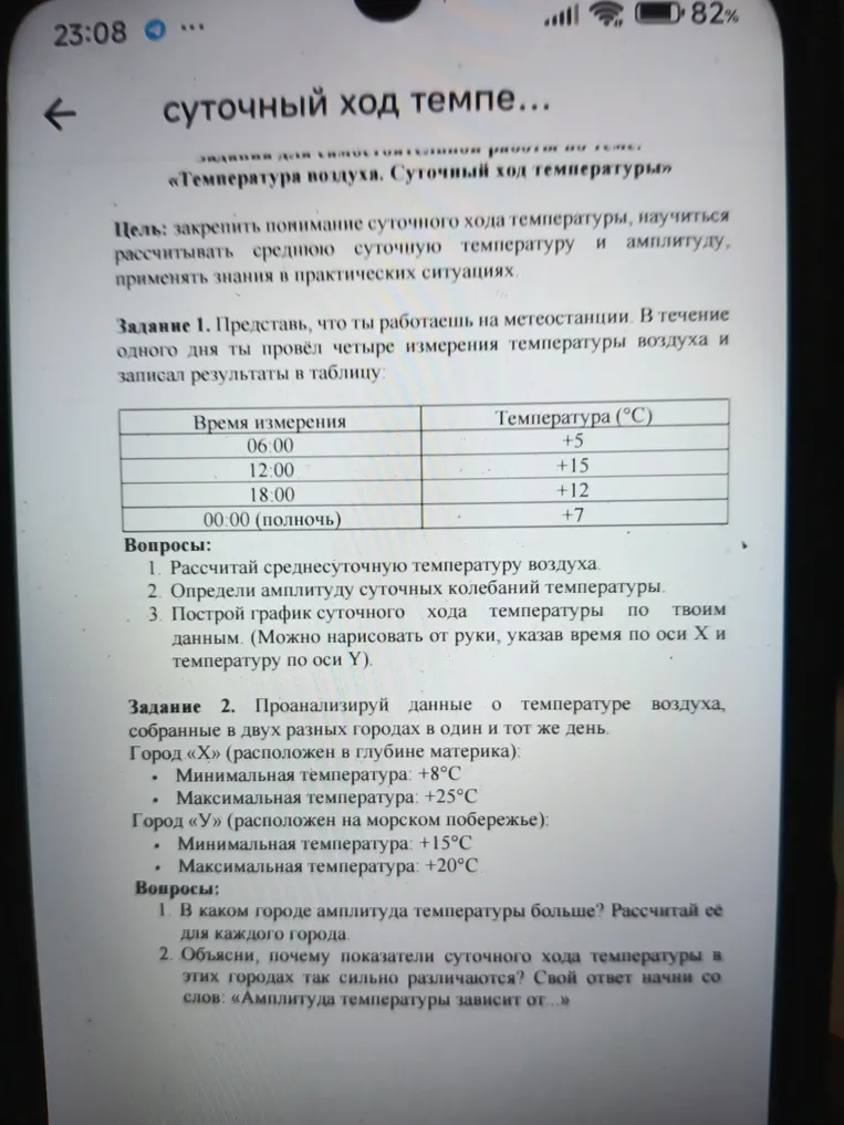 Рассчитать среднесуточную температуру воздуха