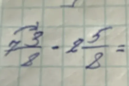 Вычислить $7\frac{3}{8} - 2\frac{5}{8}$
