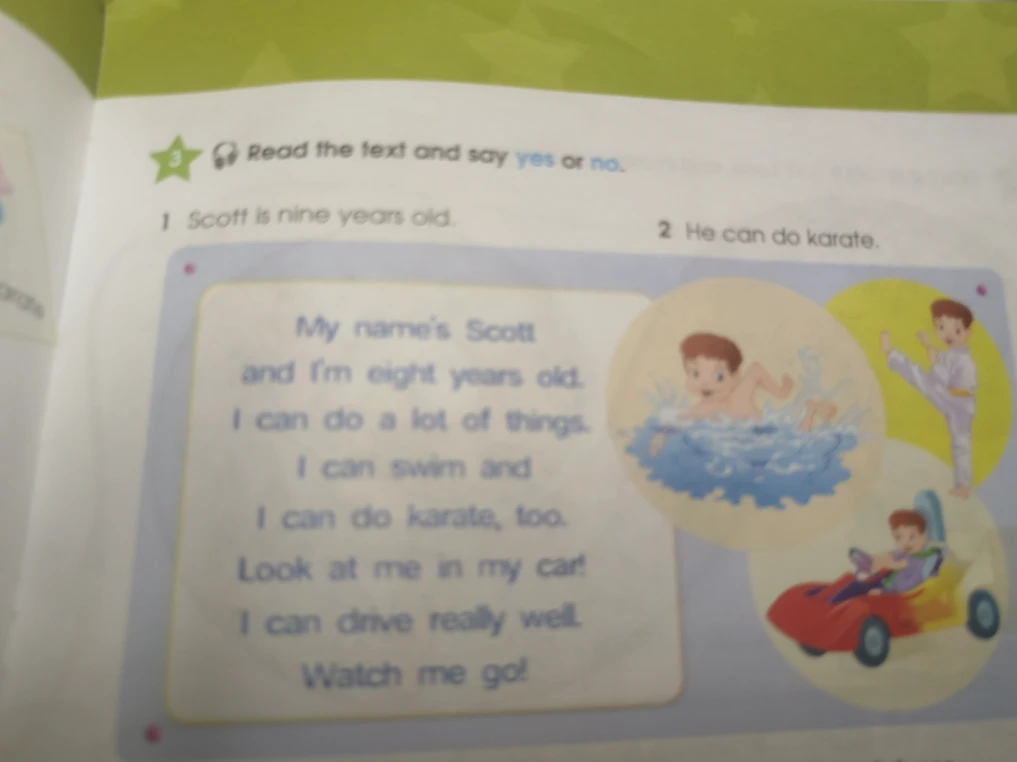 Прочитай текст и скажи да или нет: Scott is nine years old.