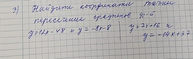 Найдите координаты точки пересечения графиков функций