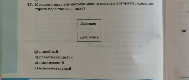 К какому виду алгоритмов можно отнести алгоритм, схема которого представлена ниже?
