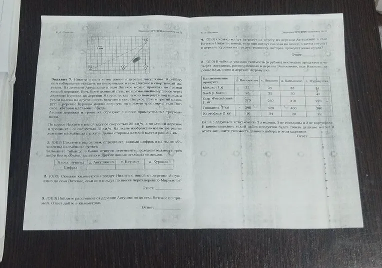 Определите, какими цифрами на плане обозначены населенные пункты: д. Лигушкино, с. Вятское, д. Куровка.