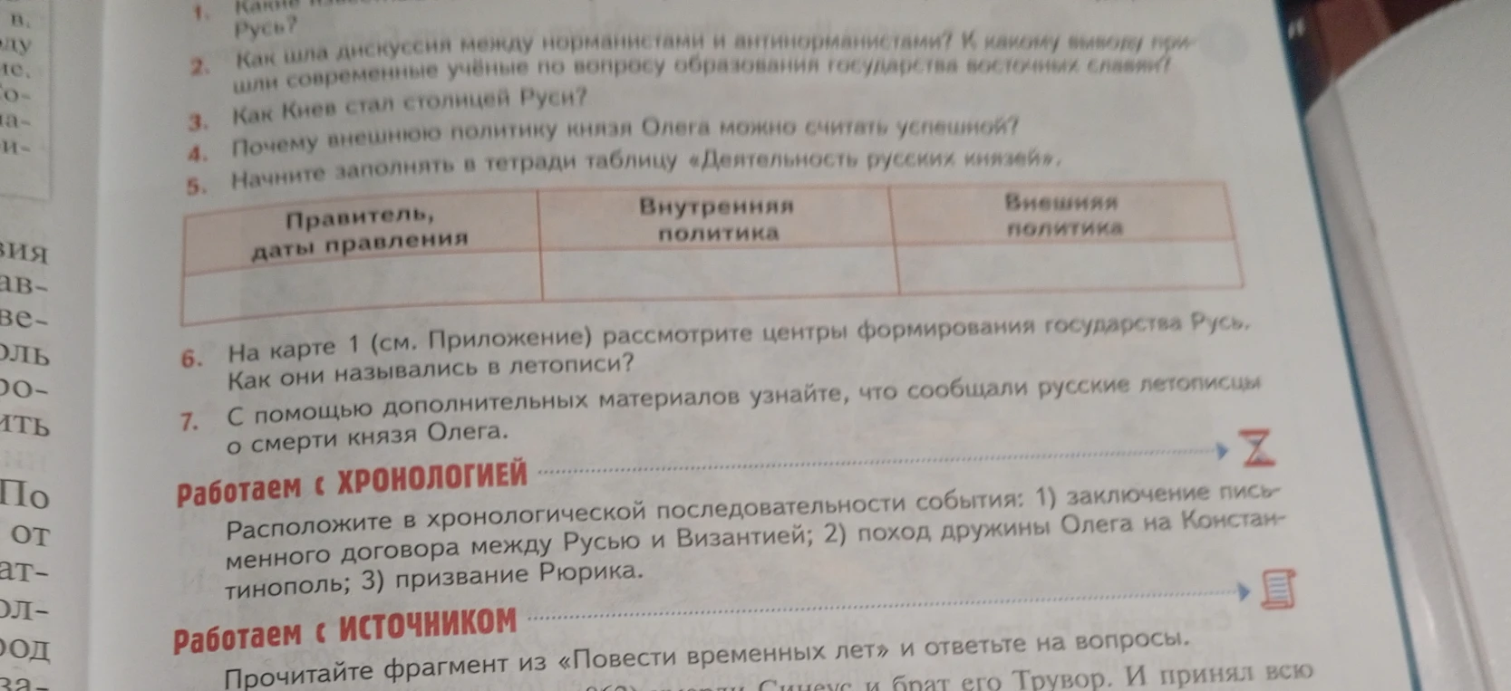 Расположите в хронологической последовательности события: 1) заключение письменного договора между Русью и Византией; 2) поход дружины Олега на Константинополь; 3) призвание Рюрика.