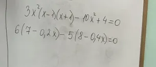 Решите уравнение $3x^2(x-1)(x+1) - 10x^2 + 4 = 0$