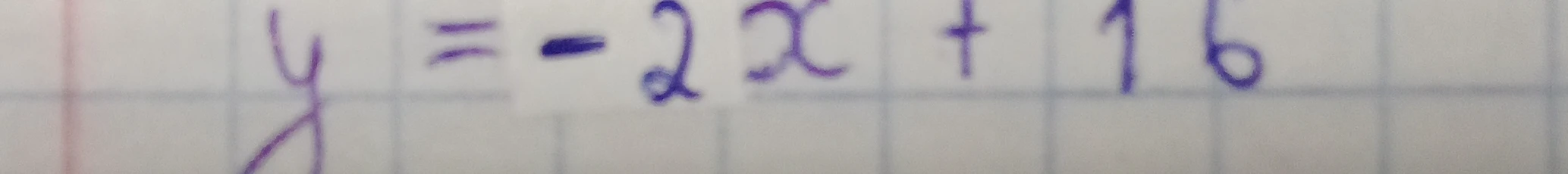 Вычислить значения функции y = -2x + 16 для заданных значений x