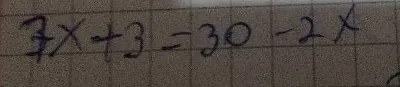 Решите уравнение $3x + 3 = 30 - 2x$