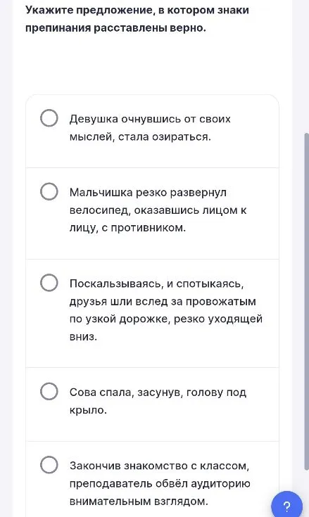Укажите предложение, в котором знаки препинания расставлены верно.