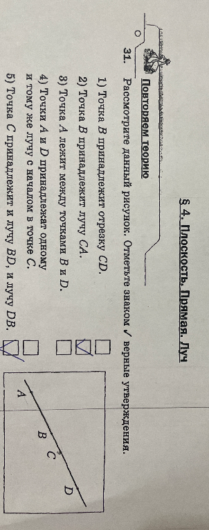 Рассмотрите данный рисунок. Отметьте знаком √ верные утверждения.