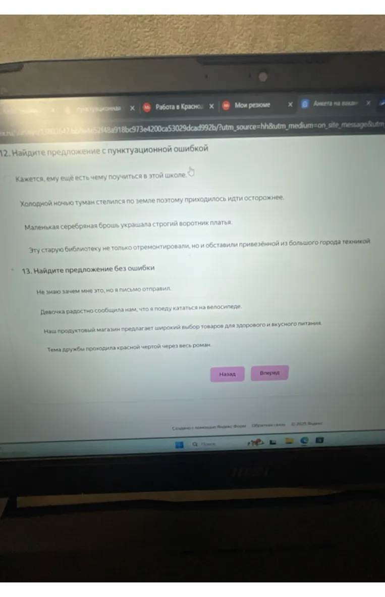 Найдите предложение с пунктуационной ошибкой.