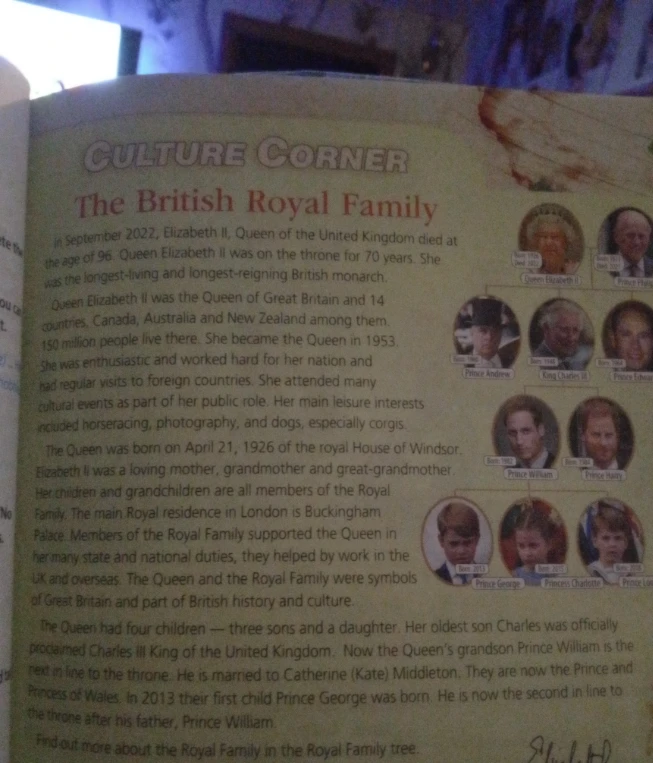 Переведите текст «CULTURE CORNER The British Royal Family»