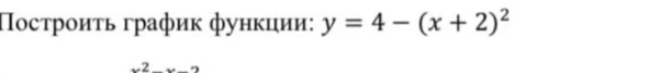Постройте график функции: $y = 4 - (x + 2)^2$