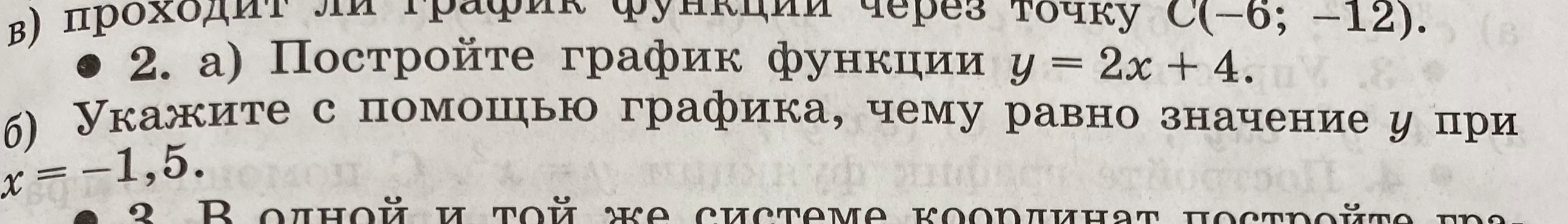 Постройте график функции y = 2x + 4.