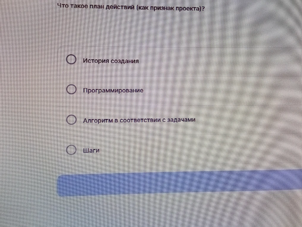 Что такое план действий (как признак проекта)?