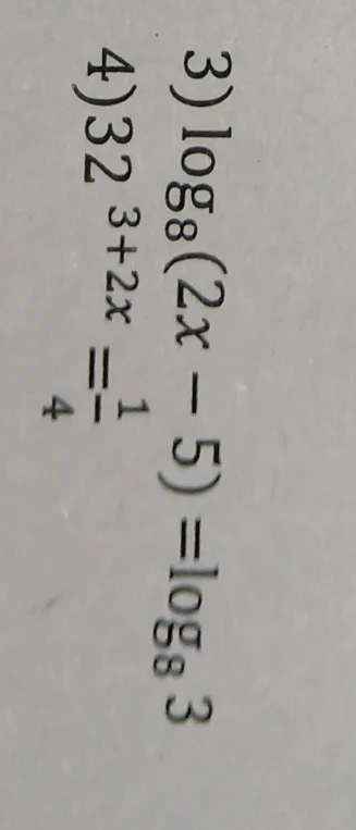 Решите уравнение $\log_8(2x - 5) = \log_8 3$