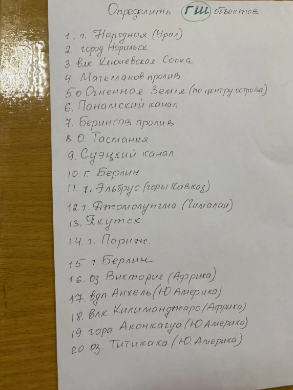 Определить географическую широту объектов