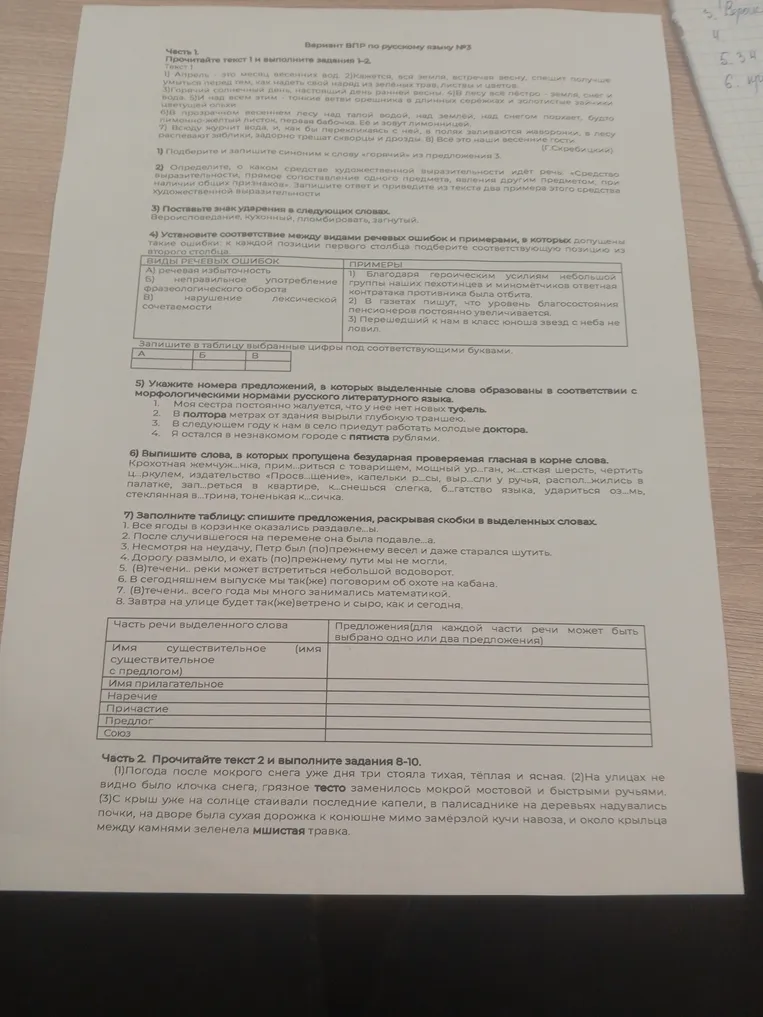 Заполните таблицу: спишите предложения, раскрывая скобки в выделенных словах.