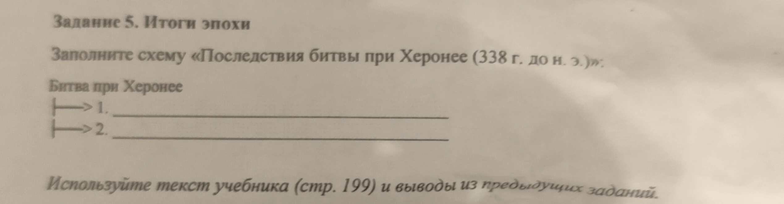 Заполните схему «Последствия битвы при Херонее (338 г. до н. э.)»