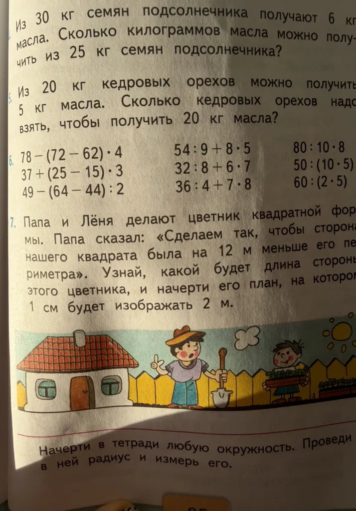 Из 30 кг семян подсолнечника получают 6 кг масла. Сколько килограммов масла можно получить из 25 кг семян подсолнечника?